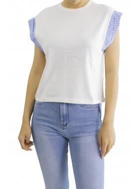 T shirt con manica colorata Only